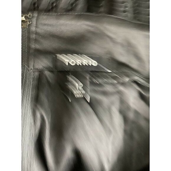 Torrid Skirt Size 12 Women's Mesh Stripe A-Line Midi Skirt Black Stretchy Waist - Picture 8 of 8